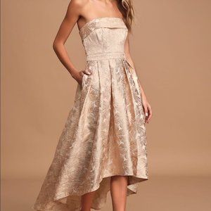 Lulu's brocade high low dress with tags